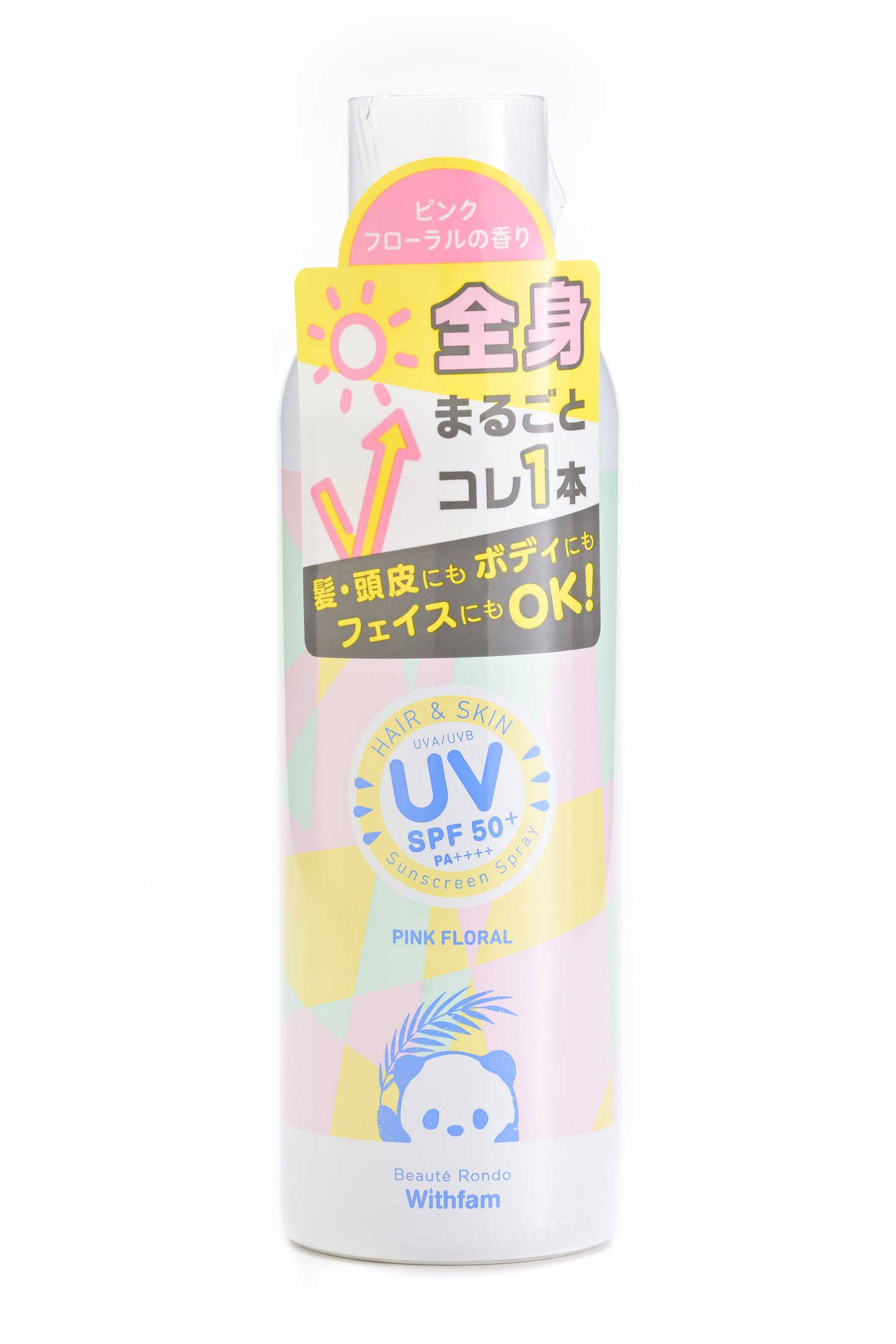 WITHFAM | HAIR & SKIN UV SPRAY 200g | 頭髮及肌膚UV防曬噴霧粉紅色花香200克
